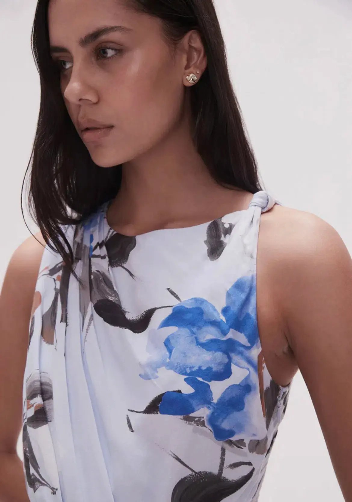 Aje Abbey Twisted Midi Dress in Divine Orchid Floral Size 16 photo 3