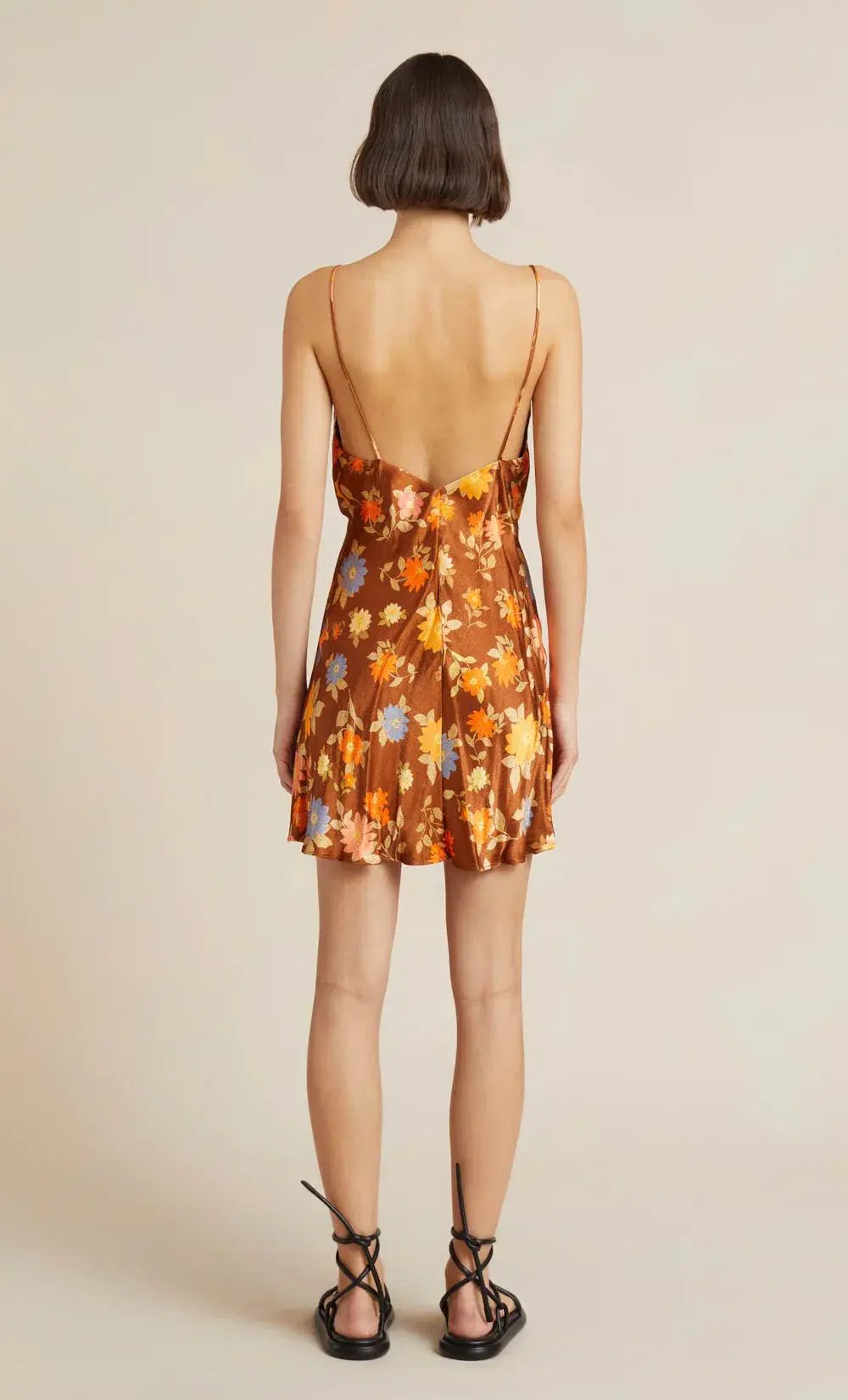 Bec & Bridge Carmen Floral satin mini dress Orange Size AU 8 photo 3