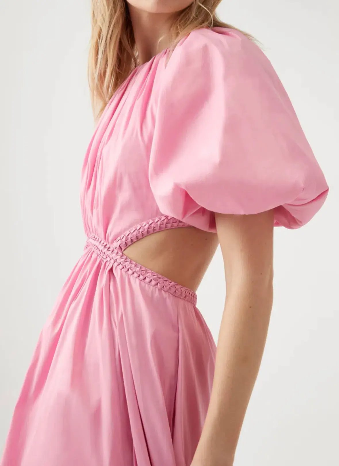 Aje Capucine Puff Sleeve Midi Dress Bon Bon Pink Size 6 photo 5