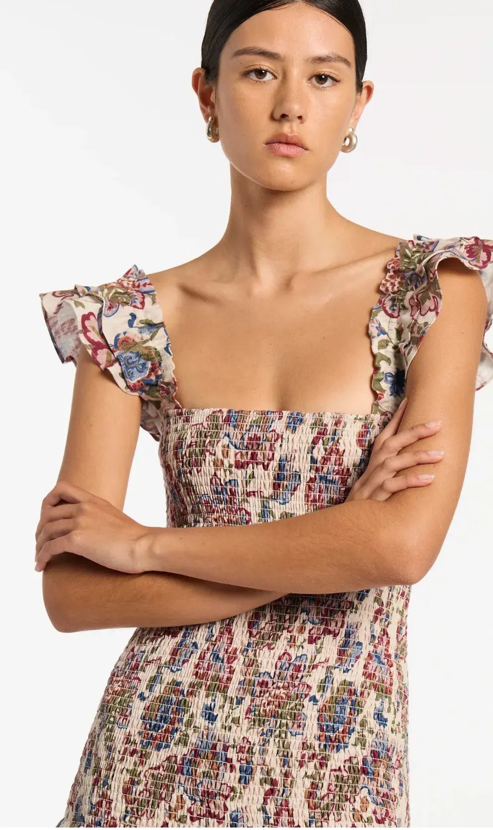 Sir The Label Bettina Shirred Mini Dress Wiltshire Floral Size 1 (AU 8) photo 4