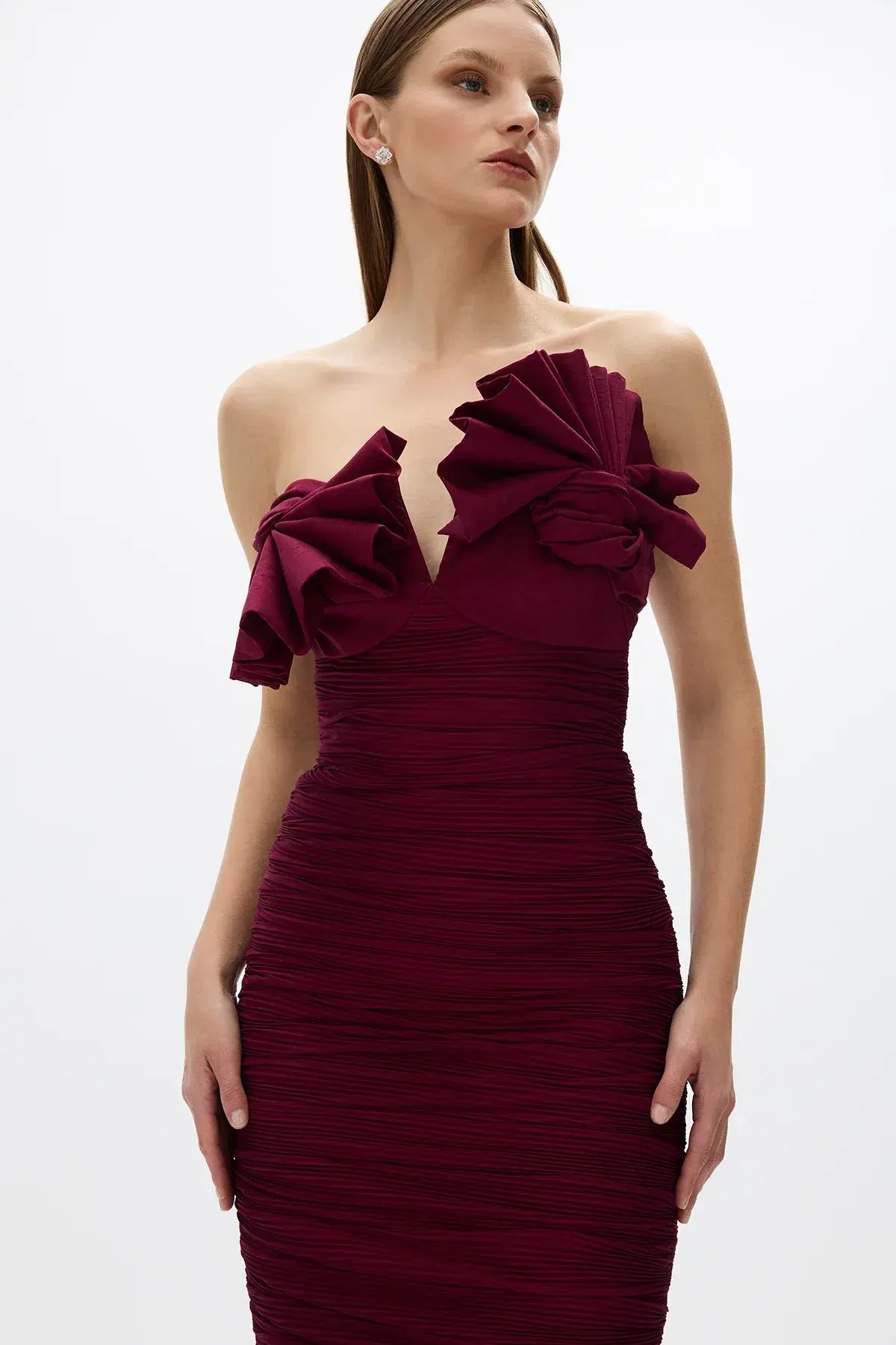 Rachel Gilbert Jensen Dress (Merlot) Size 2 photo 2