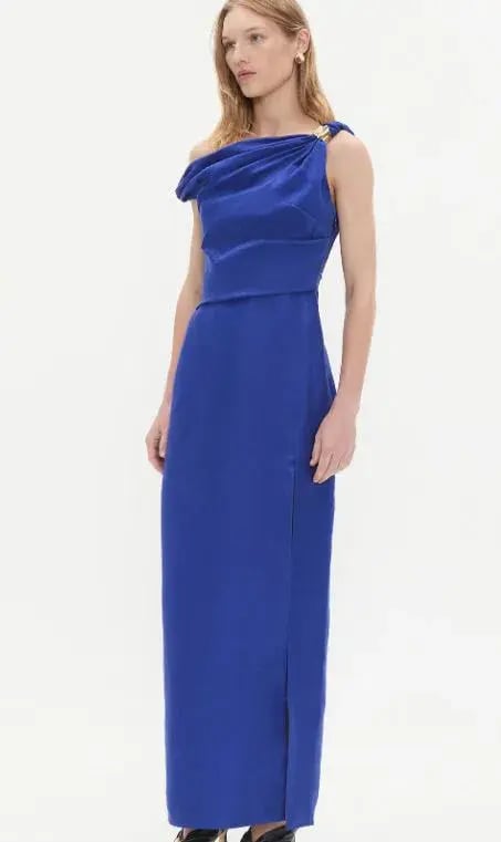 Aje Bridgette Midi Dress Bright Cobalt Size AU 8 photo 3