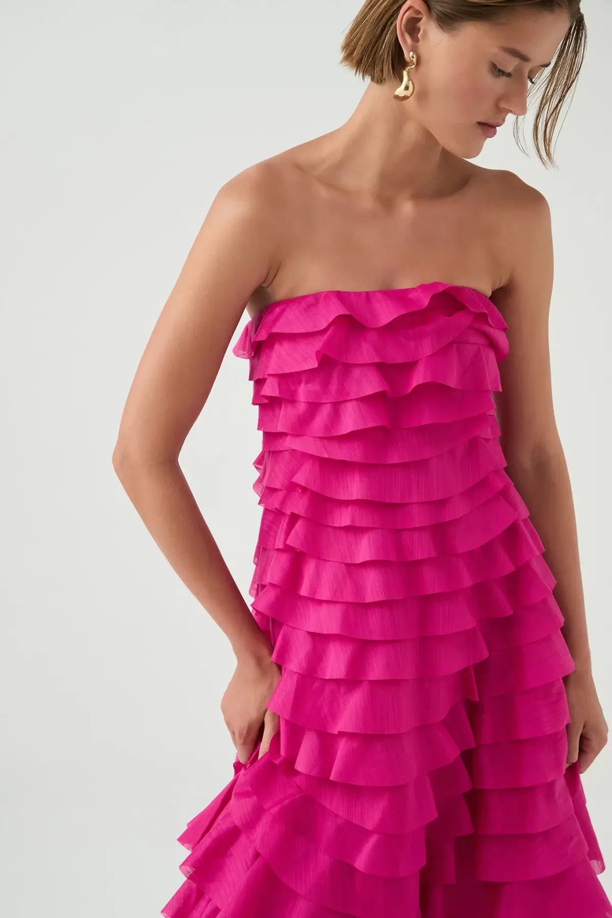 Aje Fleur Pleated Gown Pink Size 6 photo 8
