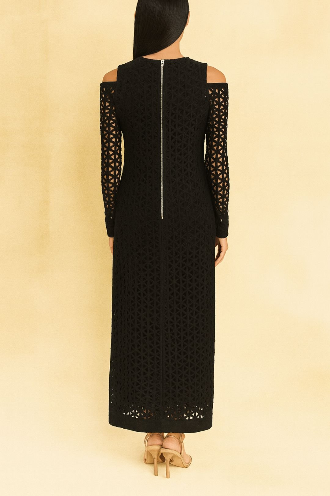 Black Embellished Midi Dress photo 2