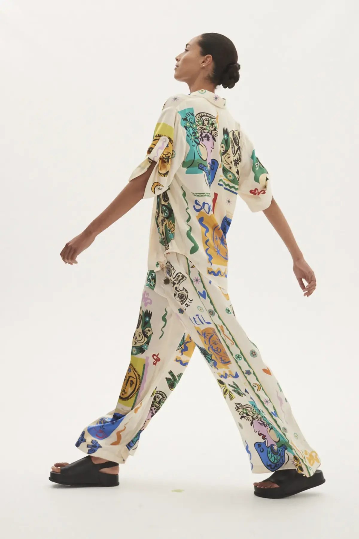 Alemais Soleil Oversized Shirt Size 8 and Pants Size 6 Set Multi photo 3