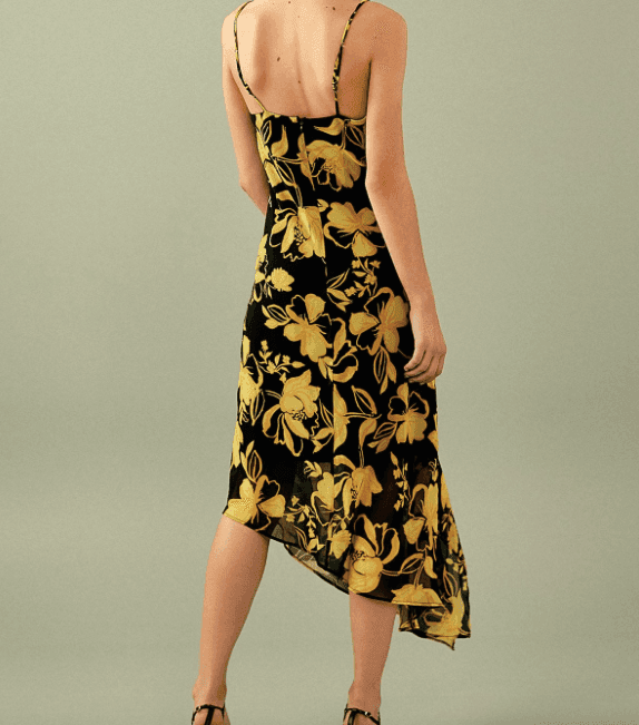 C/MEO Collective On and Off Midi Dress in Black Abstract Floral Size 10 photo 3