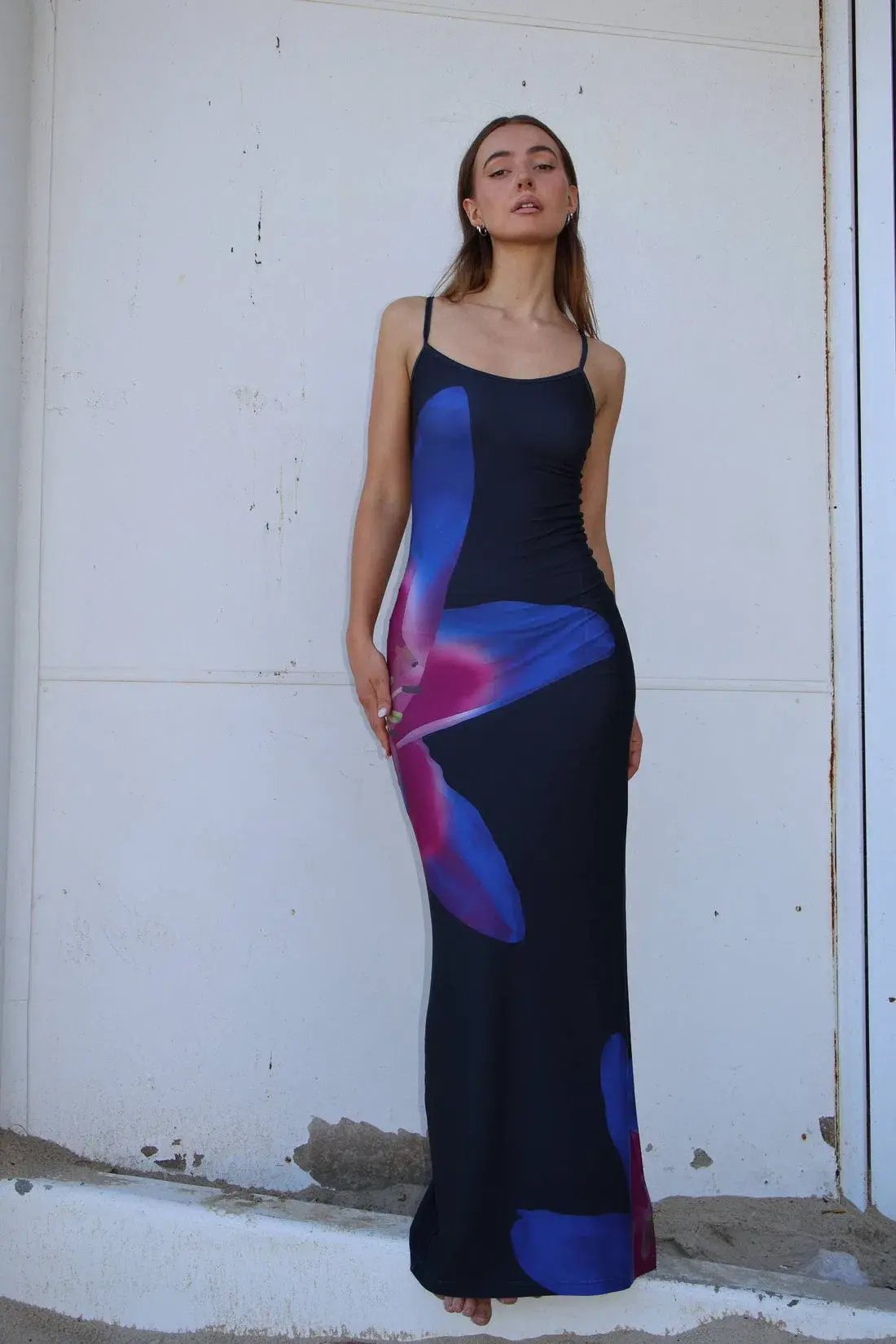 With Harper Lu Midnight Lily Floral Slip Dress Size M/Au 10 photo 4