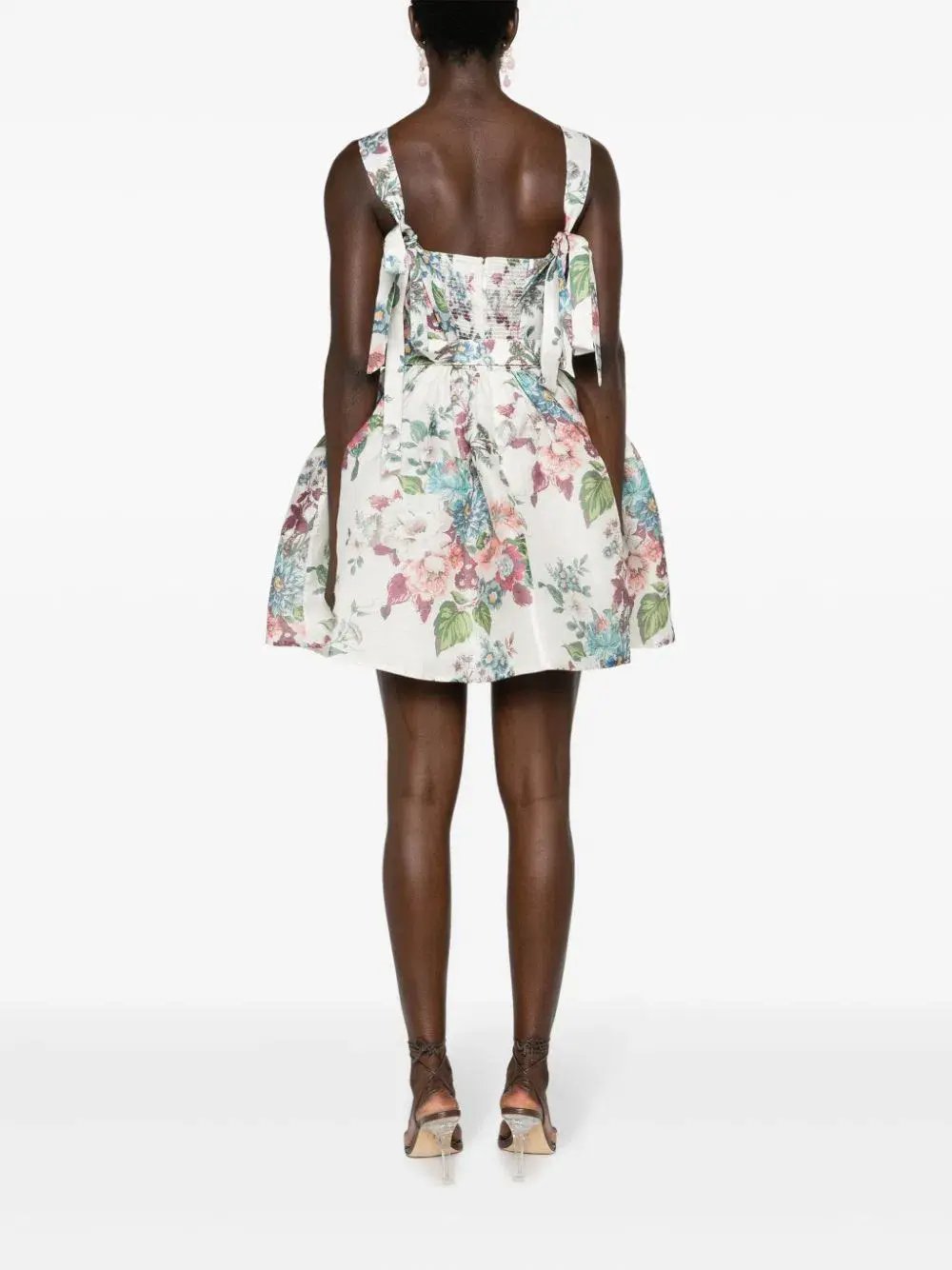 Zimmermann Matchmaker Mini Dress Ivory Barkcloth Floral Size 0 / AU 8 photo 3