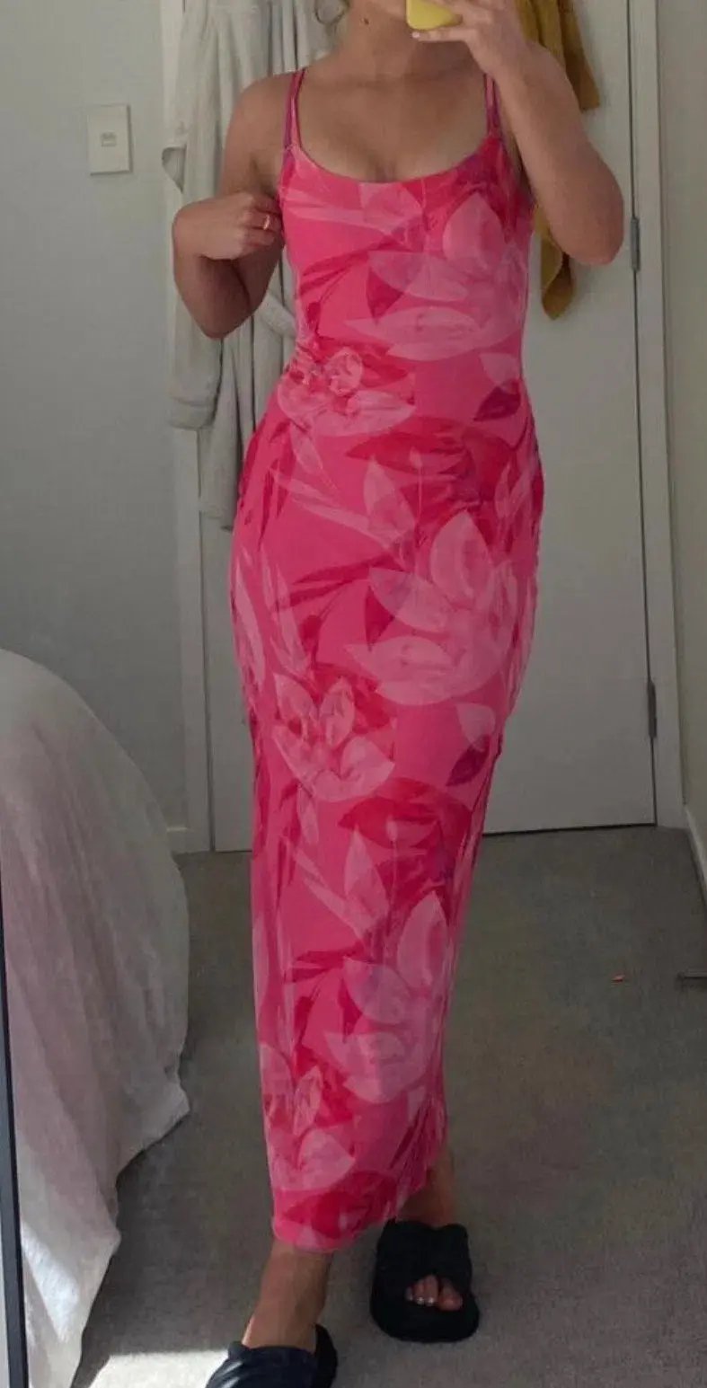 Perfect Stranger Pink Mesh Dress Size S photo 2