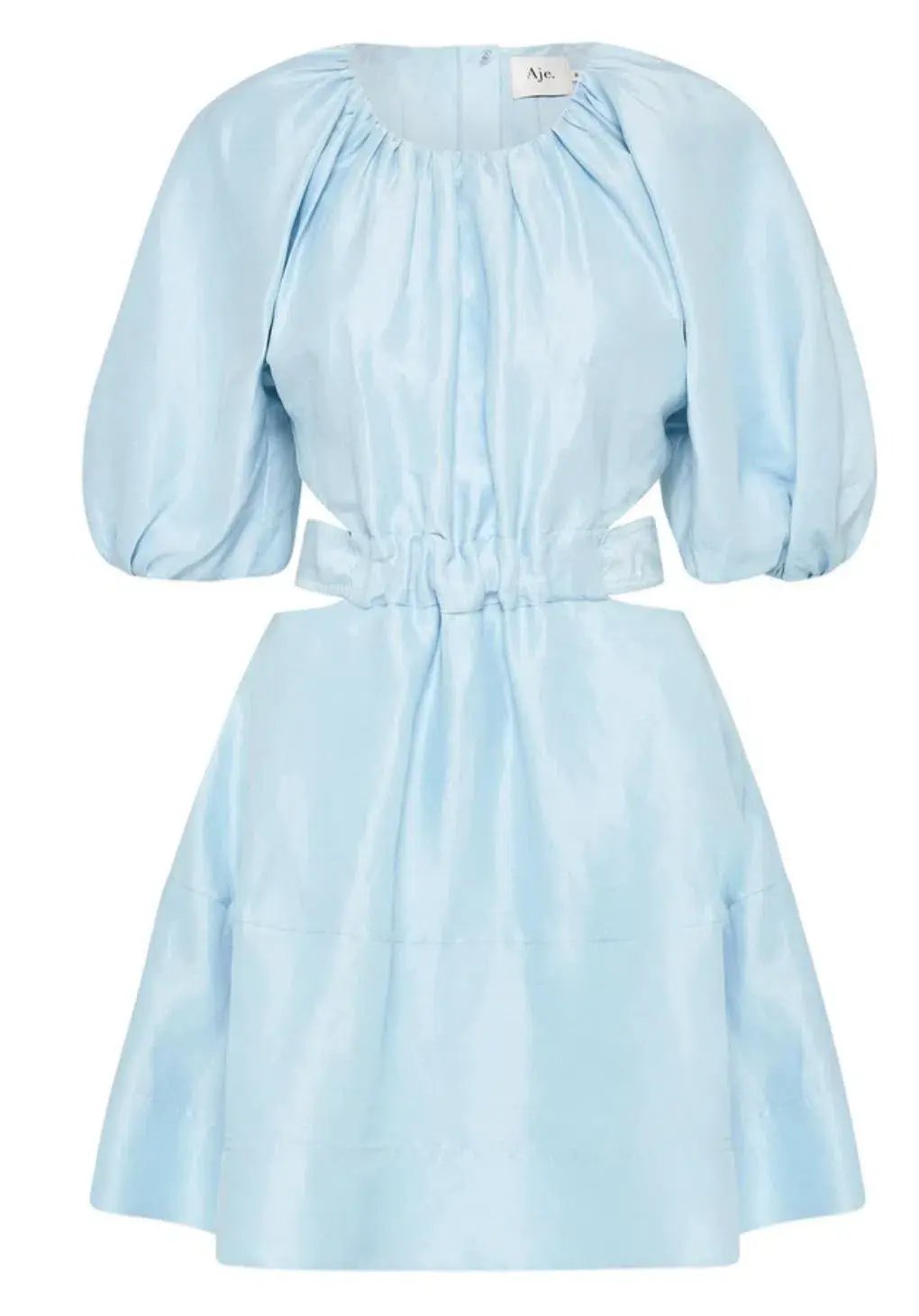 Aje Psychedelia Cut Out Mini Dress Pale Blue Size 4 photo 5