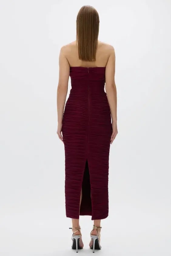 Rachel Gilbert Jensen Maxi Dress Merlot Size 8 photo 3