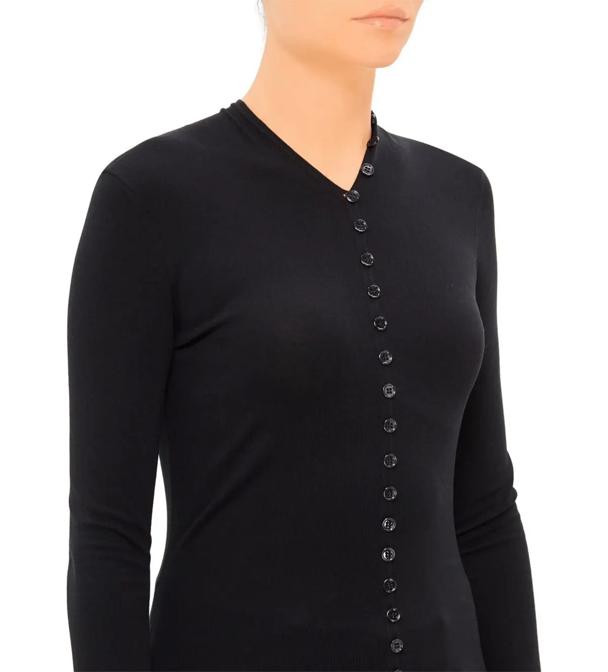 Alexander Wang Long Sleeve High Neck Cardigan Black One Size photo 4