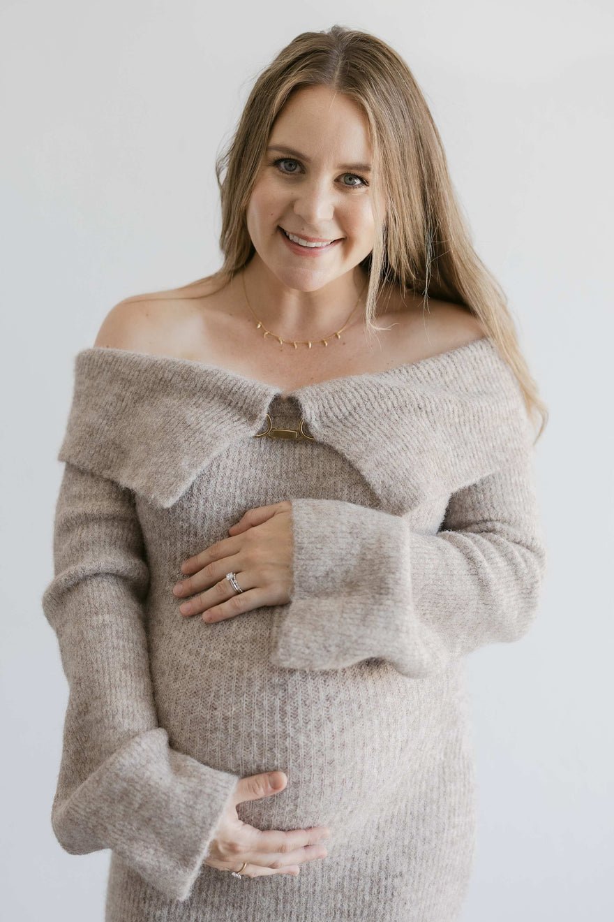 Meshki Baxter Off Shoulder Fluffy Knit Midi Dress photo 3