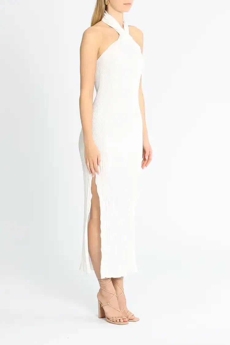 Lidee Soiree Halter Gown in White Size 8 photo 2