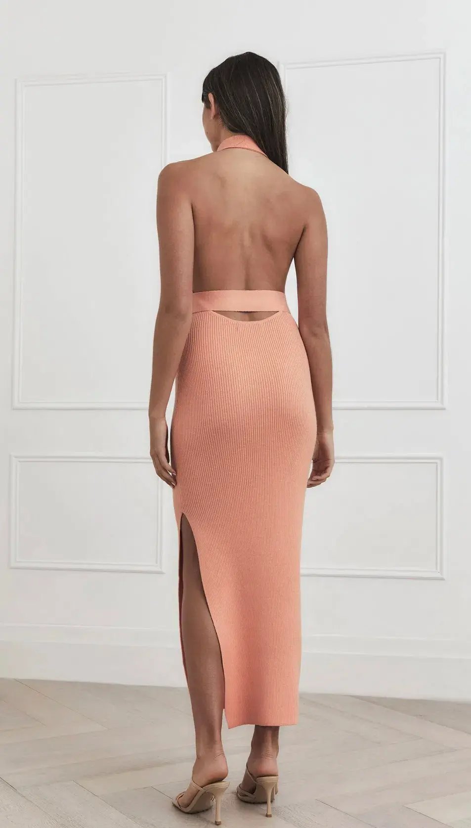 San Sloane Drake Midi Dress Peach Size 8 photo 2