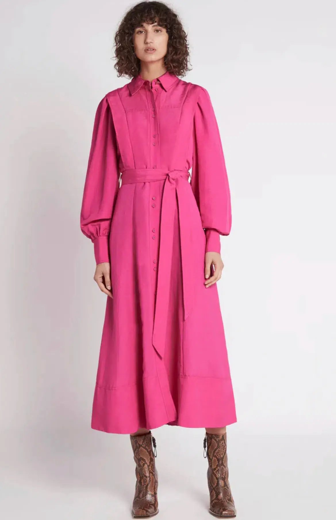 Aje Admiration Midi Shirt Dress Pink Size 10 photo 2