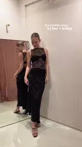 Bec and Bridge Pfeiffer Maxi Dress Black Size 6 photo 4