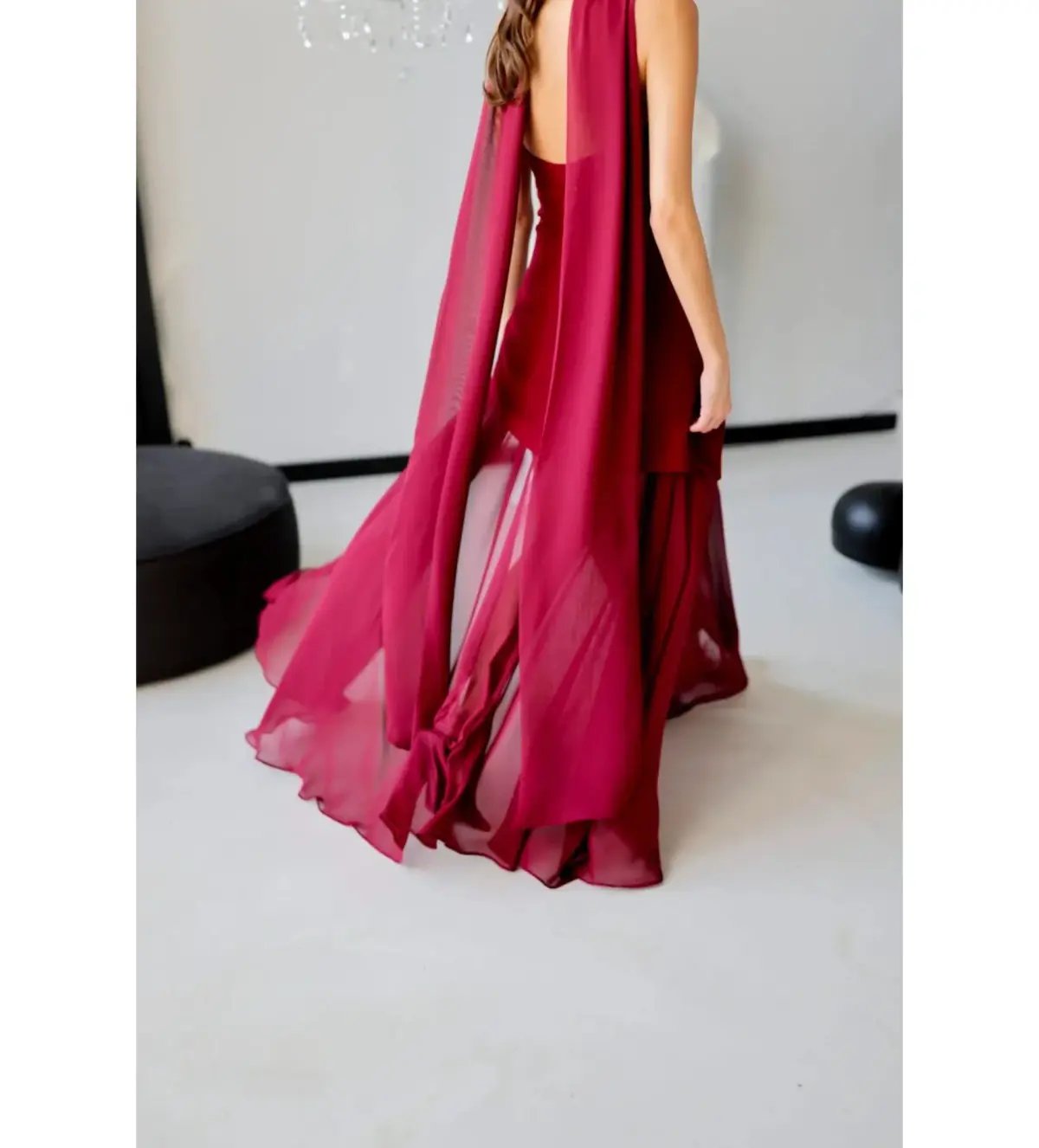 Matters Store Monaco Maxi Dress with Scarf Burgundy Size AU 8 photo 5