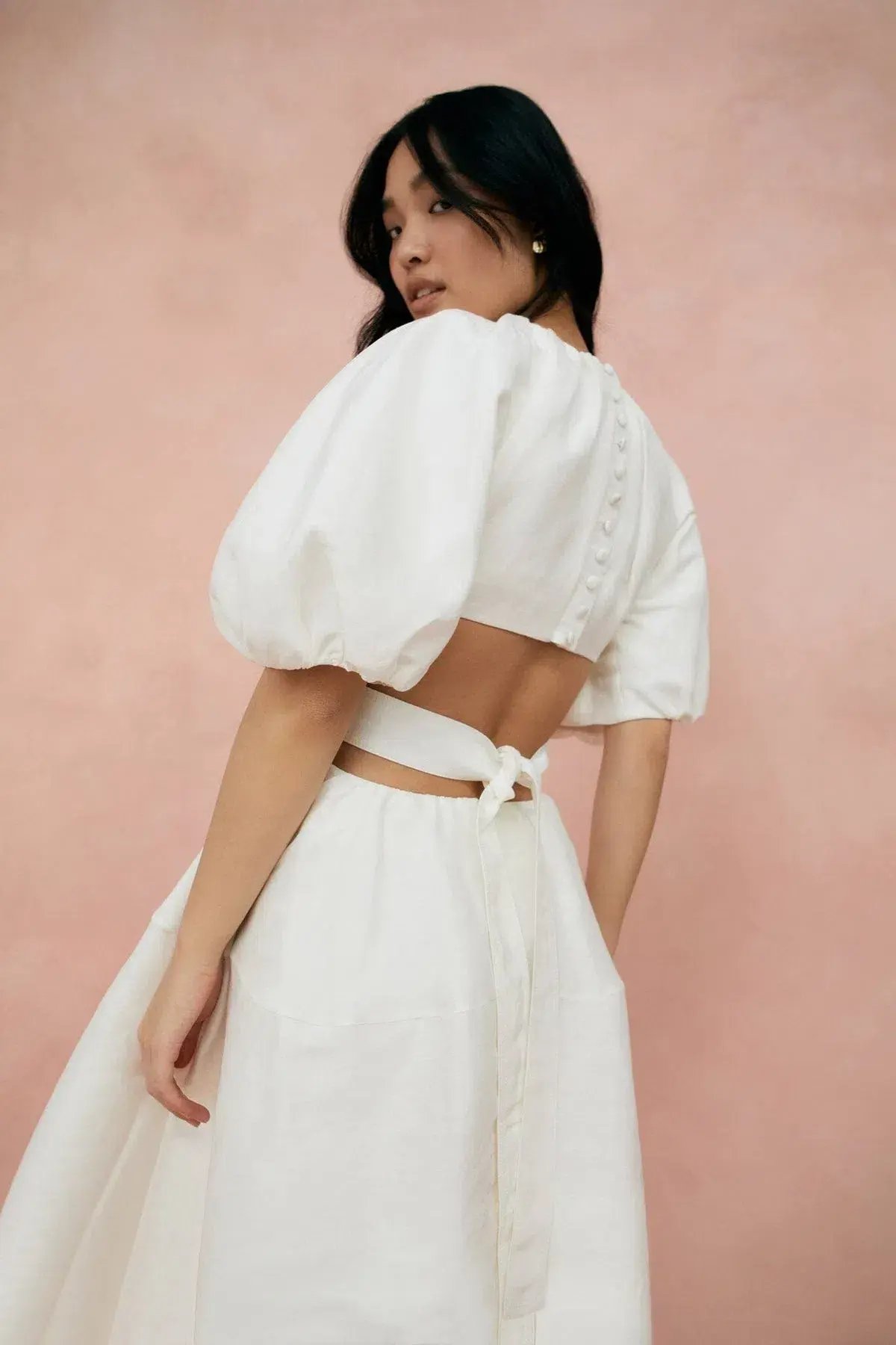 Aje Mimosa Cut Out Midi Dress White Size 14 photo 3