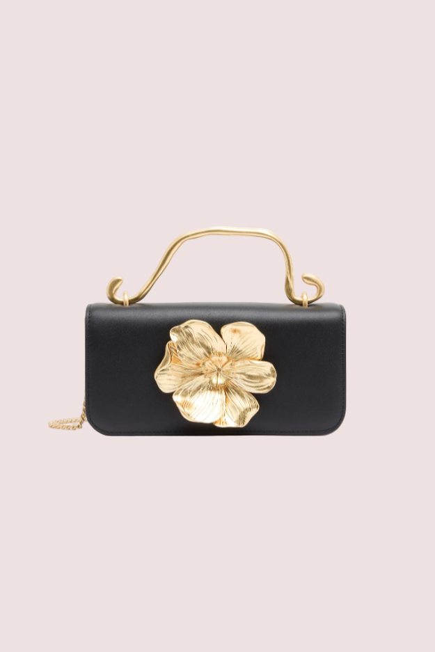 Aje Alessia Flower Clutch Bag Black Size One photo 3
