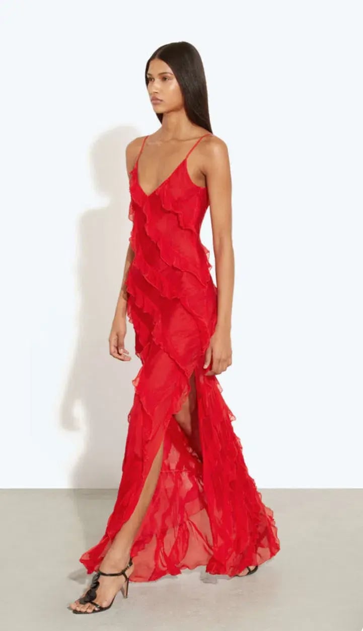 Rat & Boa Cecelia Dress Maxi Red Size AU 8 photo 3