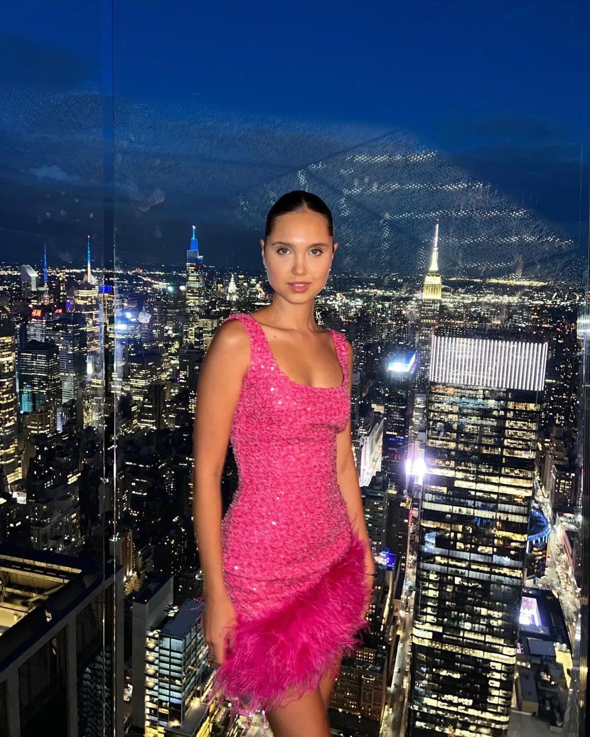 Nadine Merabi Evie Mini Dress Hot Pink Sequin Beadwork Size AU 8 photo 8