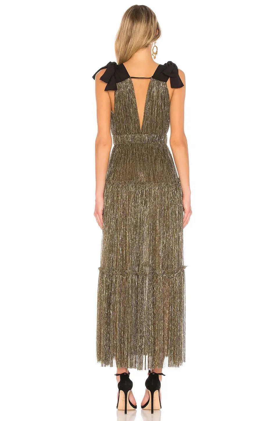 Sabina Musayev Ray Dress Gold Size 8 photo 3