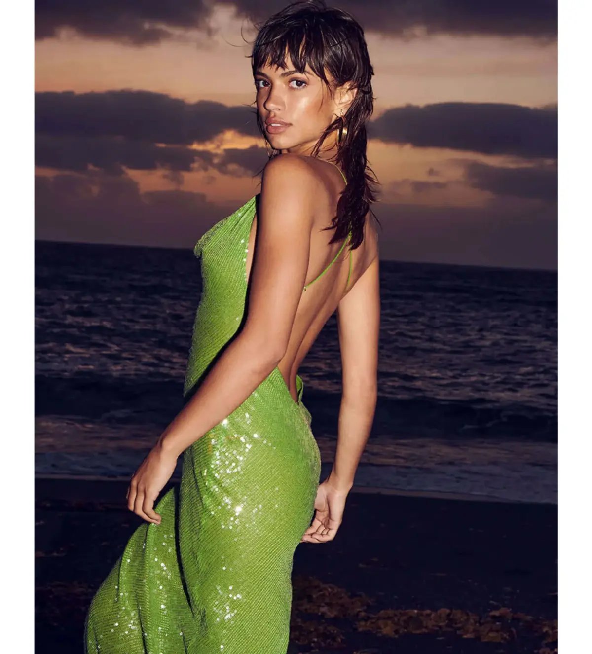 Rat & Boa Gaia Dress Green Sequin Size Small photo 5