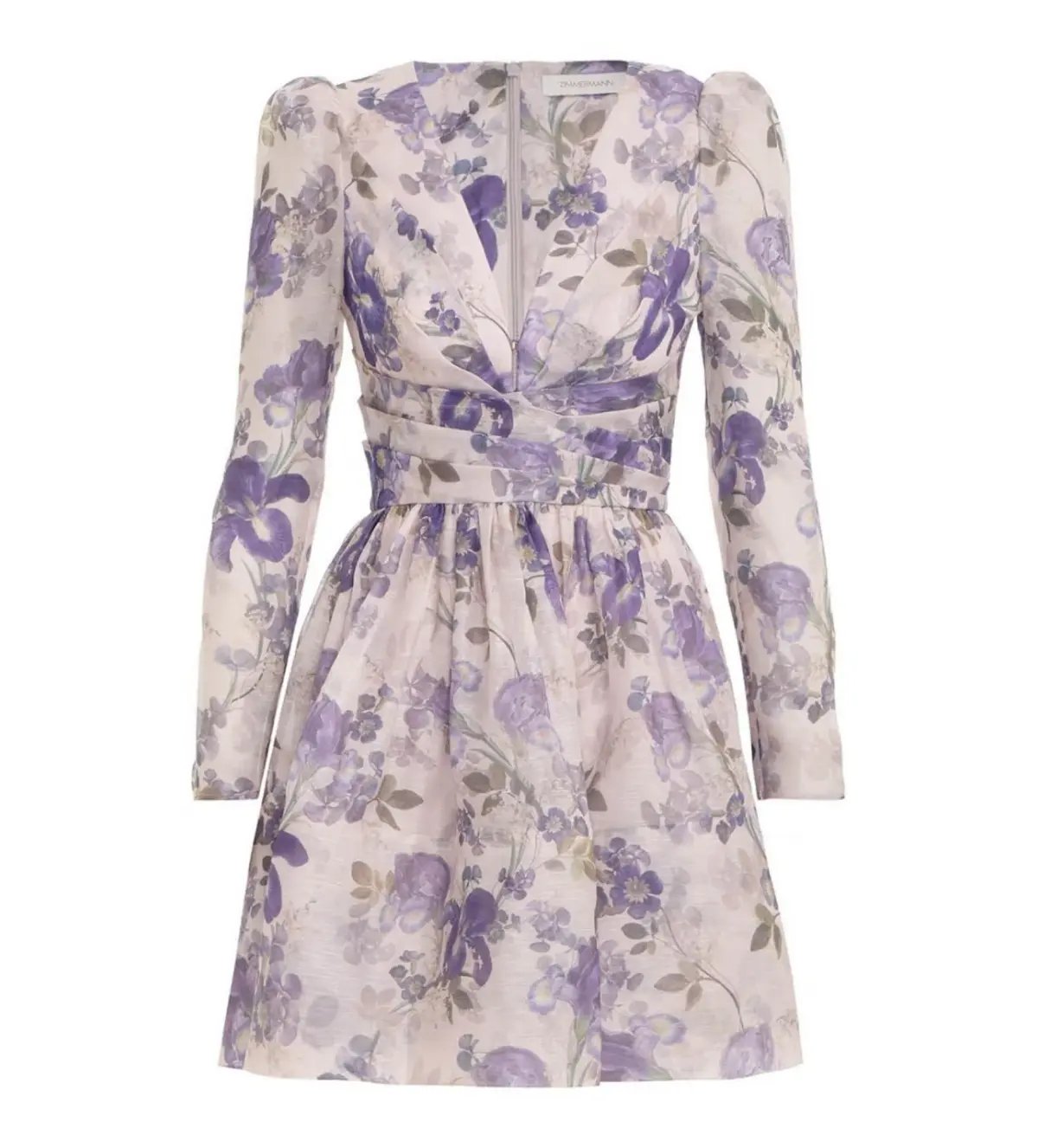 Zimmermann The Lyrical Cross Over Mini In Blue Iris Cream Size 0/ Au 8 photo 2