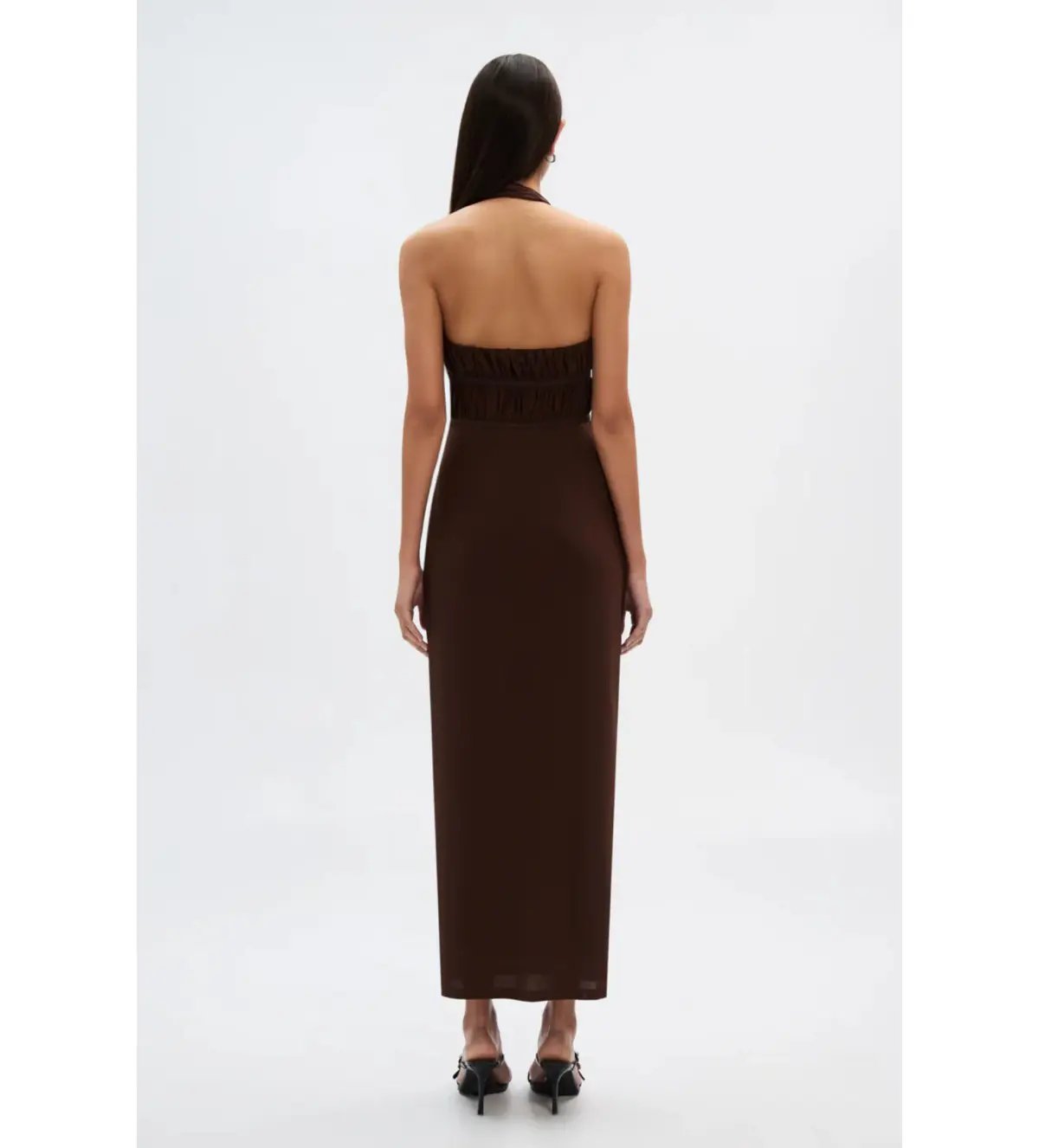 Misha Collection The Celine Dress in Mesh Espresso Brown M/ Size AU 10 photo 5