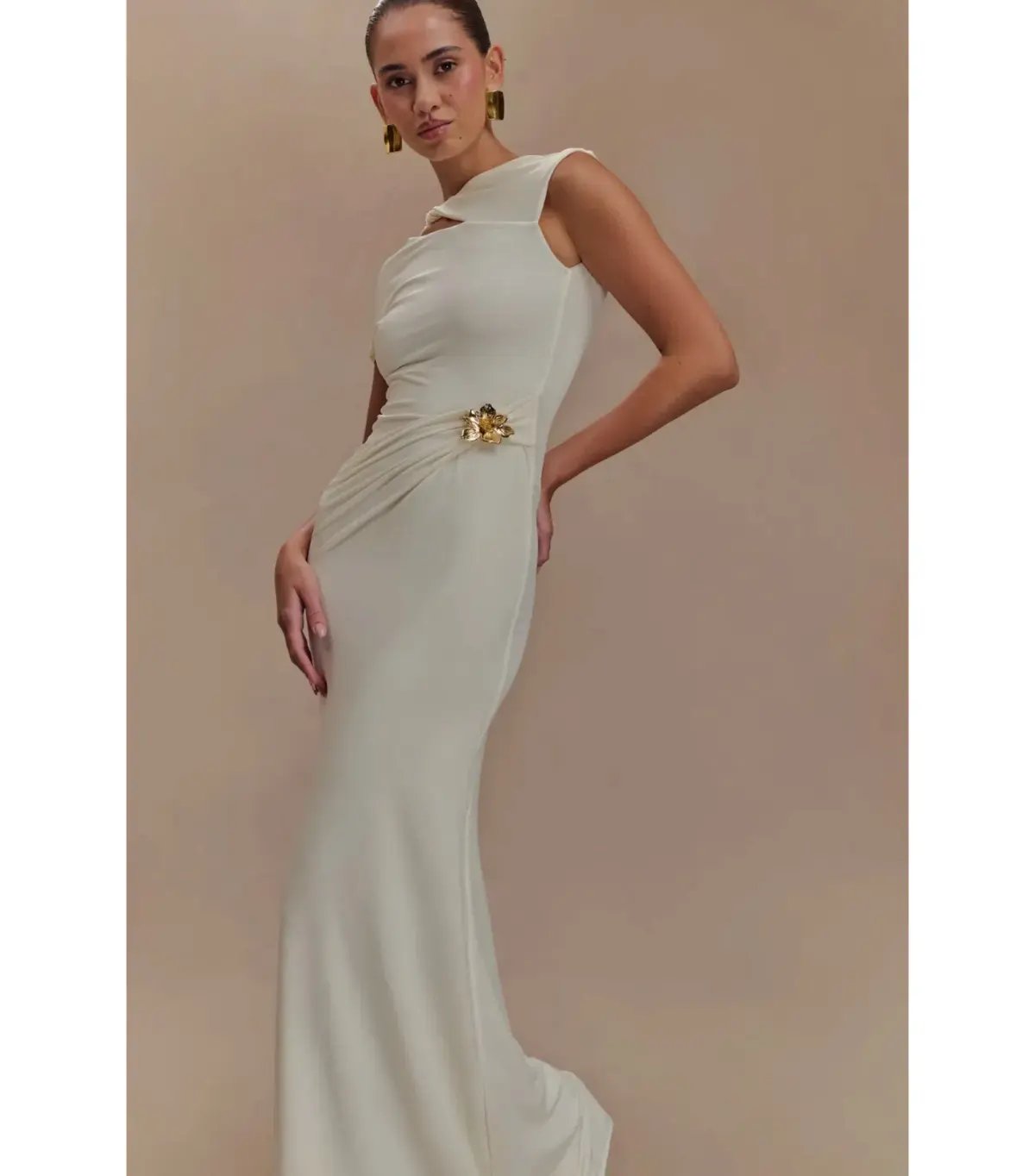 Meshki Kaida Slinky Maxi Dress Ivory Size S / AU 8 photo 4