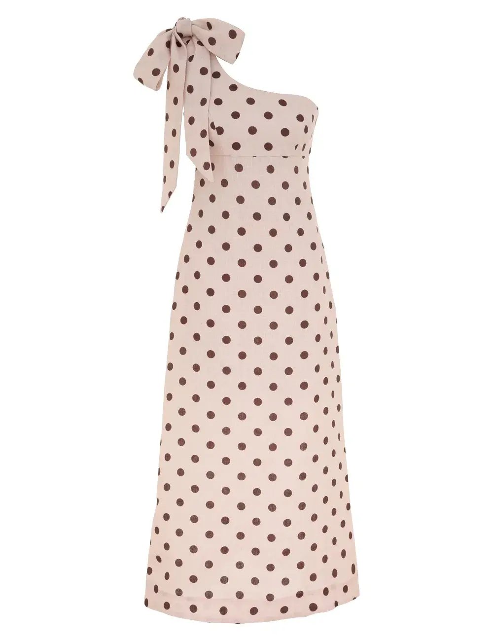 Zimmermann Acacia One Shoulder Midi Dress in Cream/Tan Dot Size 1 / AU 10 photo 5