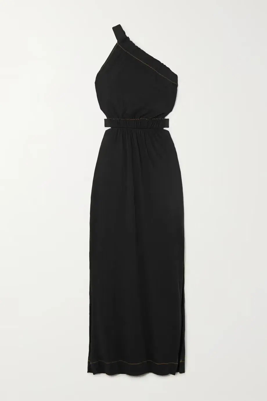 Bassike One Shoulder Cut Out Midi Dress Black Size 3/AU 12 photo 3