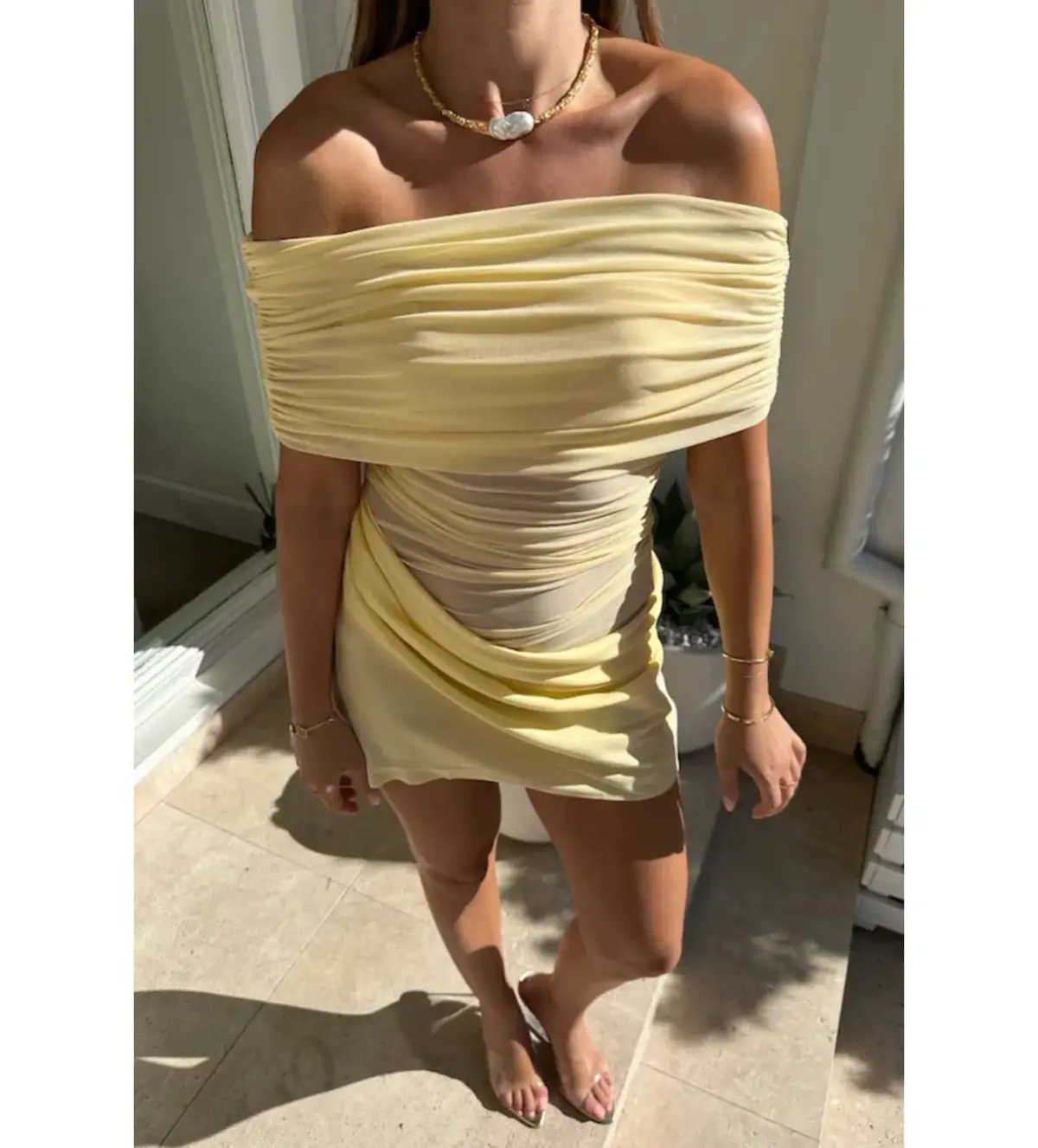 Benni Nico Off Shoulder Mini Butter Size XS/AU 6 photo 3