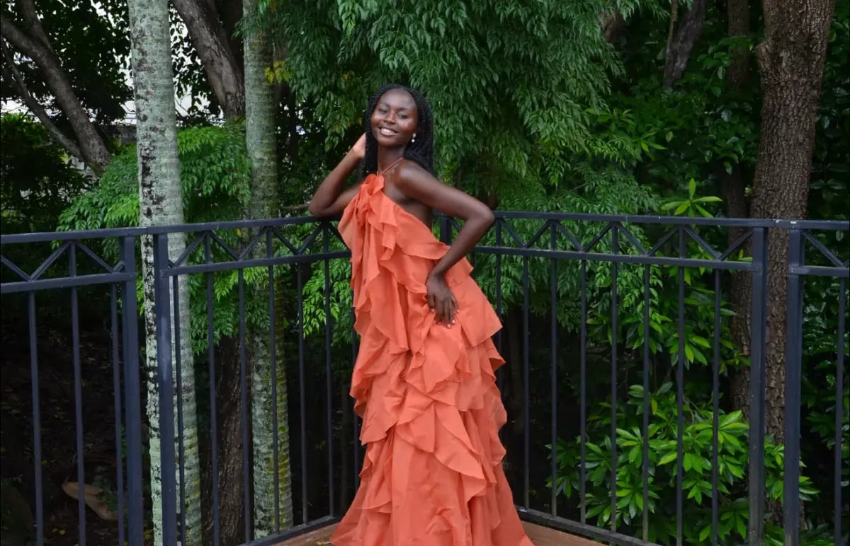 Pandorea Layered Maxi Dress - Coral Clay Aje size 12 photo 3
