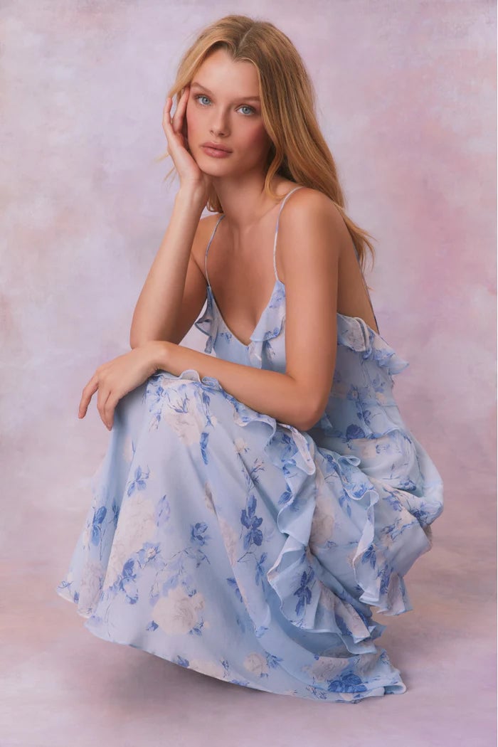LoveShackFancy Rialto Gown Blue Whisper photo 3