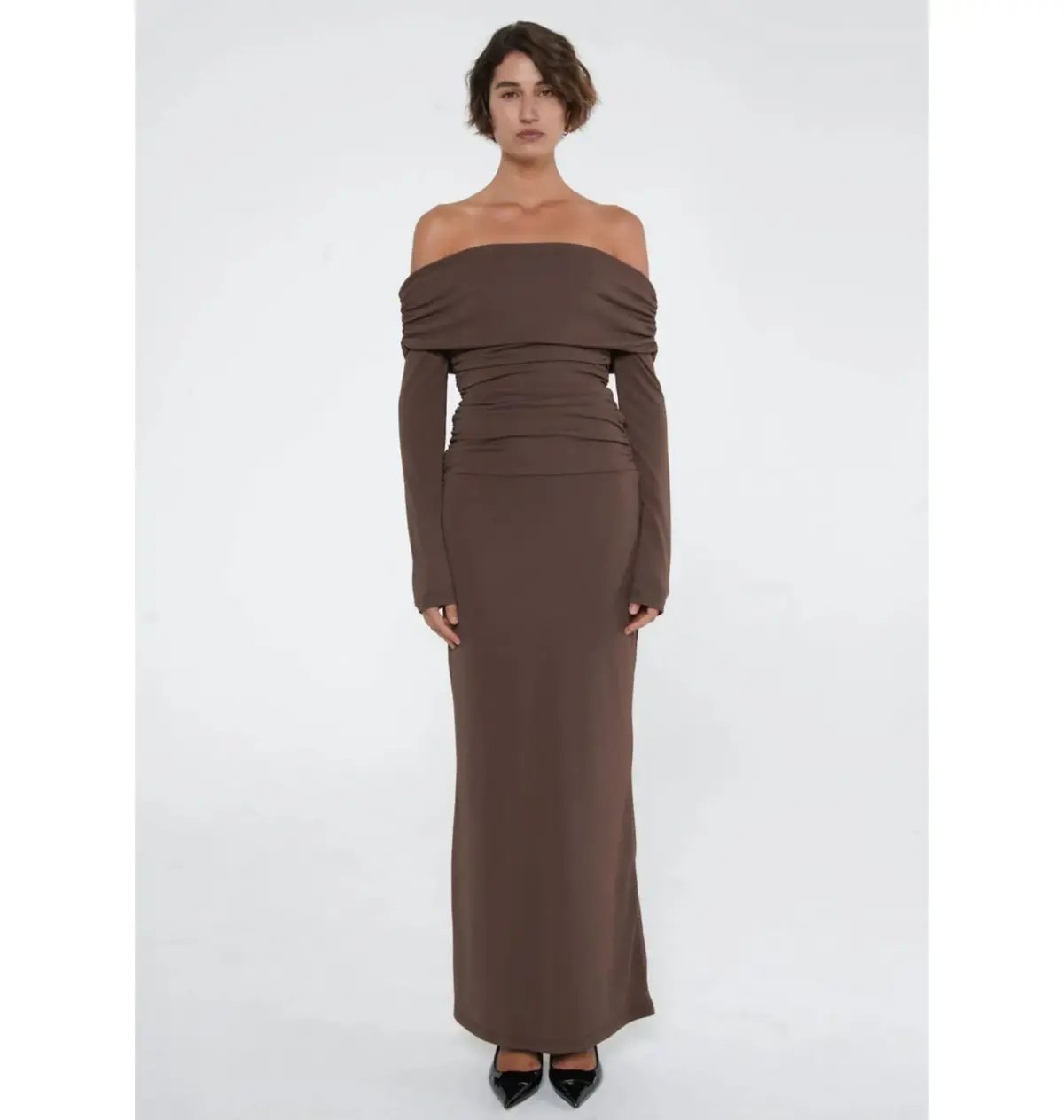 Benni Lorena Maxi Dress Ash Brown Size AU 10 photo 2