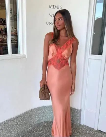 Sir Aries Cut Out Gown in Peach Size 10 photo 3