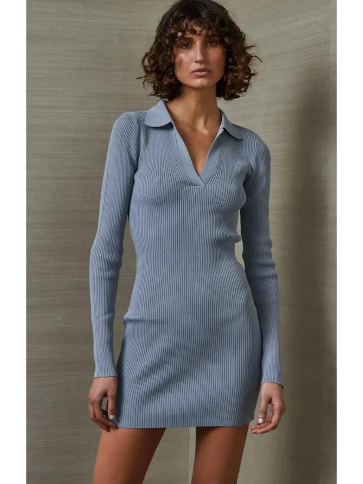 Bec & Bridge Harper Knit Mini Dress in Storm Blue Size AU 6 photo 2