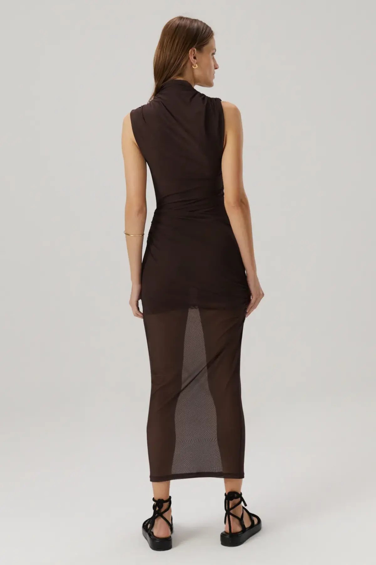 MISHA Tillie Midi Dress Umber Brown Size 8 photo 3