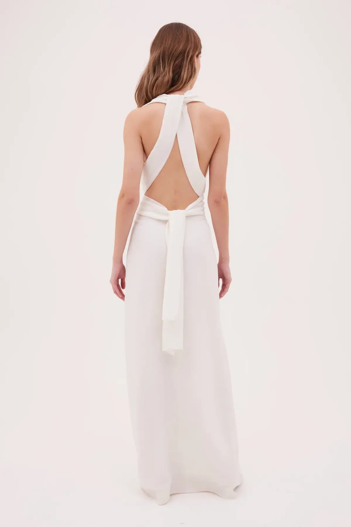 Bianca Spender Ascendent Gown in White Silk Size 10 photo 6