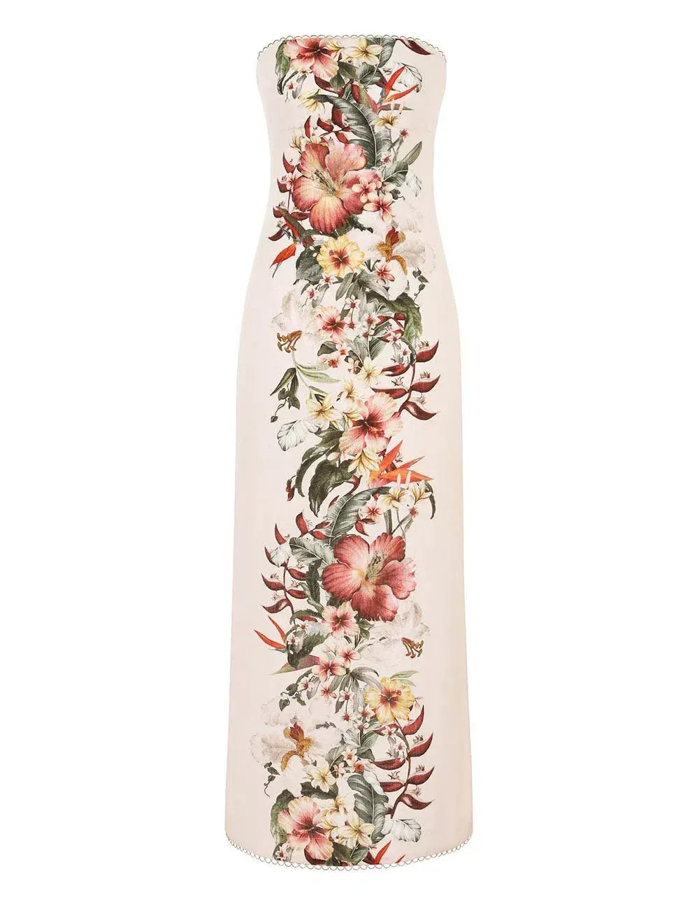 Zimmermann Lexi Column Dress in Ivory Palm Size 0 / AU 8 photo 3