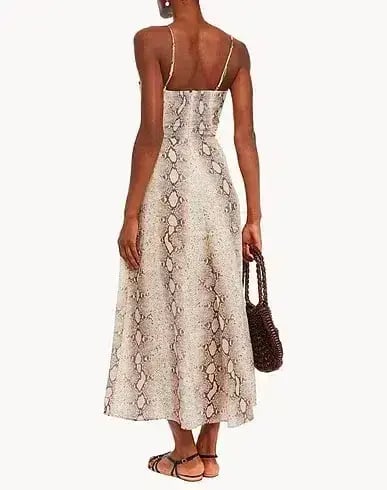 ZIMMERMANN BELLITUDE PYTHON CUT OUT MIDI DRESS ANIMAL PRINT SIZE 1 / AU 10 US 6 photo 3