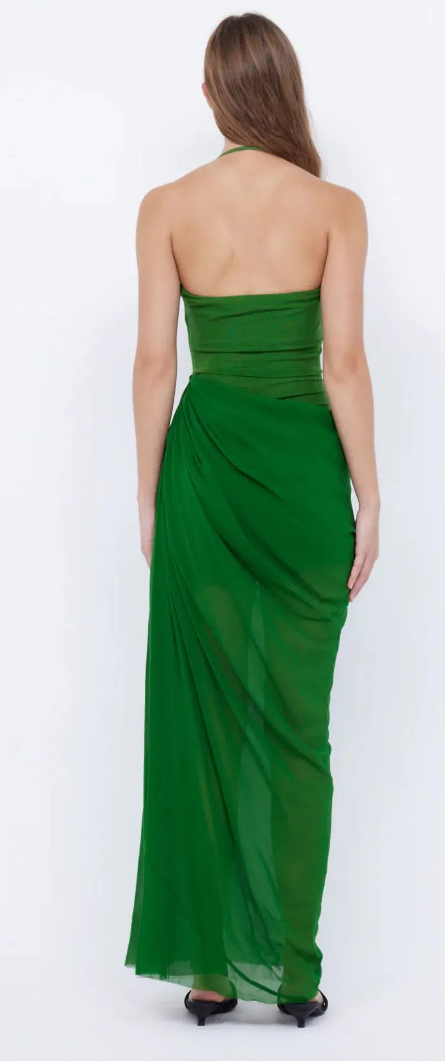 Bec & Bridge Aida Draped Maxi Dress Pine Green Size 8 photo 3