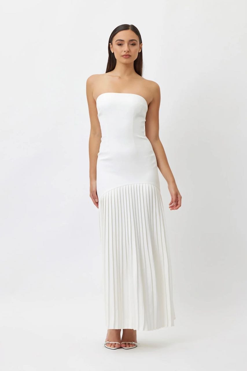 Bianca and Bridgett Mara Pleated Dress - White photo 5