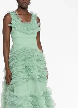 Molly Goddard Mertyl Tiered Ruffled Tulle Midi Dress Size 12 photo 6