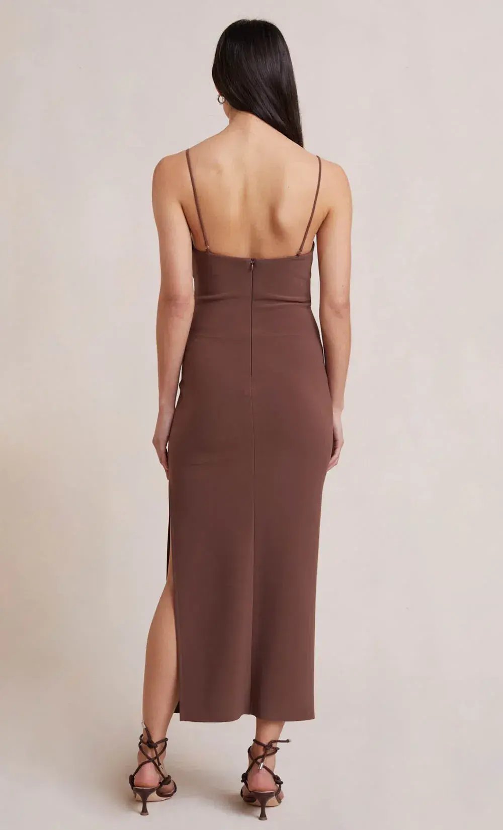 Bec & Bridge Ivy Midi Dress Dark Chocolate Size 6 photo 3