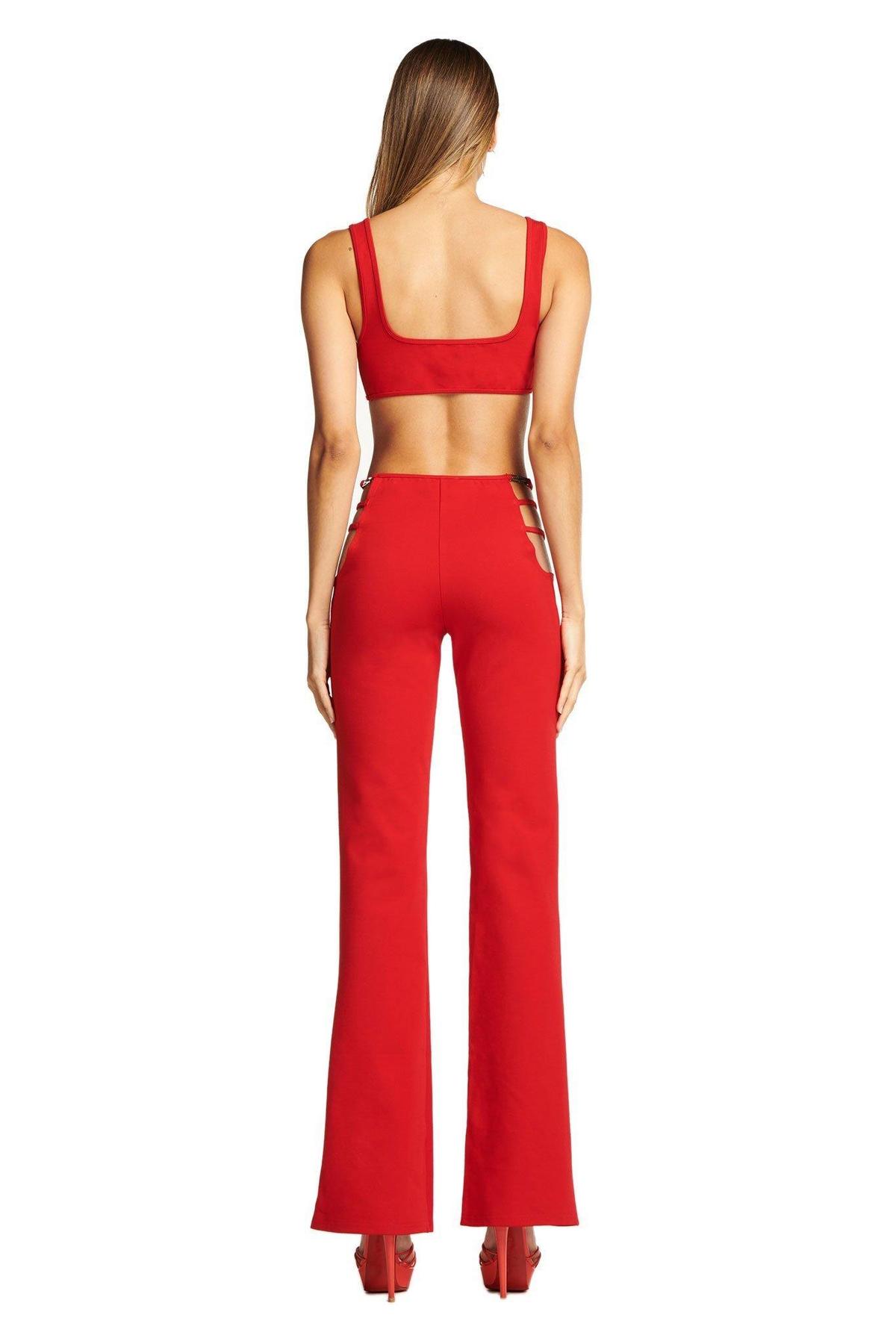 I. AM. GIA Lucid Crop Top & Pants Set Red Size S photo 4