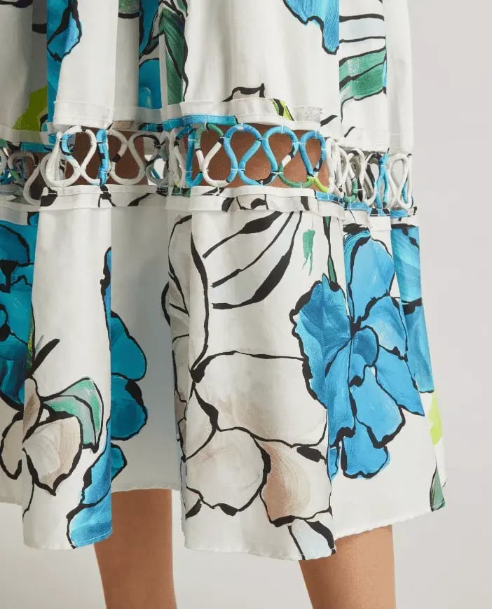 Aje Erika Cut Out Floral Midi Dress Size 14 photo 5