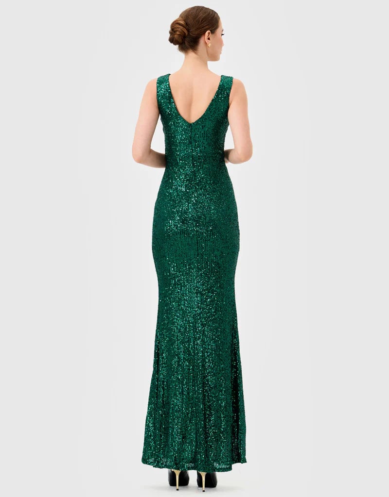 Bariano Paislee Sequin Maxi Emerald photo 4
